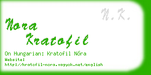 nora kratofil business card